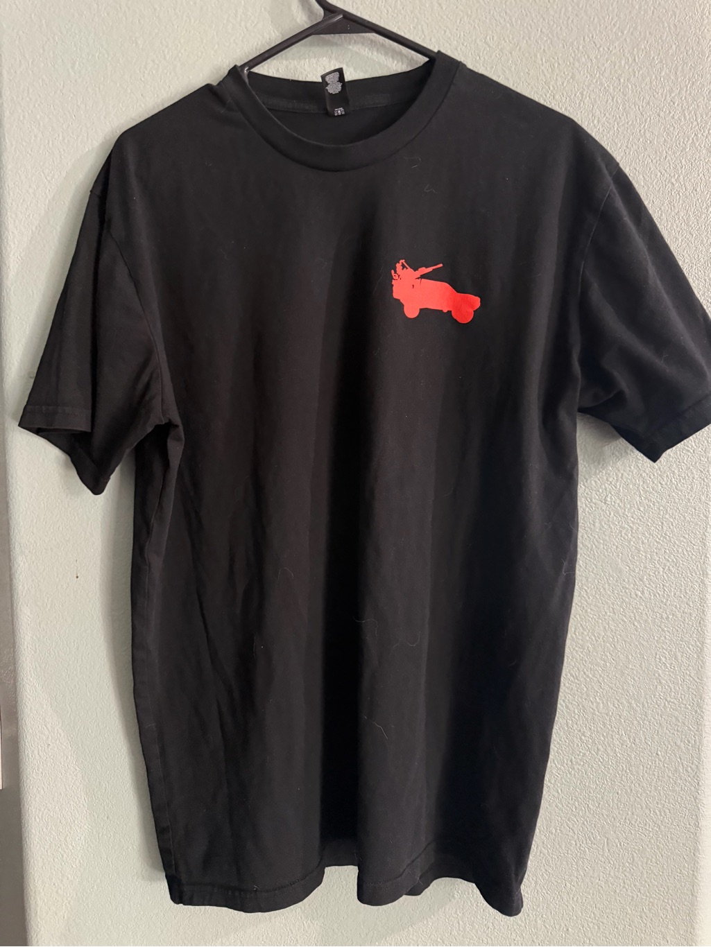 Black Tshirt With Red Graphic  Men
